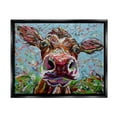thumbnail image 2 of Stupell Industries Bold Cattle Cow Kaleidoscopic Layered Farm Painting Painting Metallic Gold Floating Framed Canvas Print Wall Art, Design by Carolee Vitaletti, 2 of 5