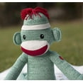 thumbnail image 4 of Made by Aliens Adorable Green Sock Monkey, The Original Traditional Hand Knitted Stuffed Animal Toy Gift-for Babies, Teens, Girls and Boys Baby Doll Present Puppet 20 Inches, 4 of 6