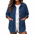 thumbnail image 6 of Tqcoqu Women Corduroy Shacket Button Down Loose Long Sleeve Casual Jacket, Button Down Front with Dual Pockets,Women's,Size S-XXXL, 6 of 9