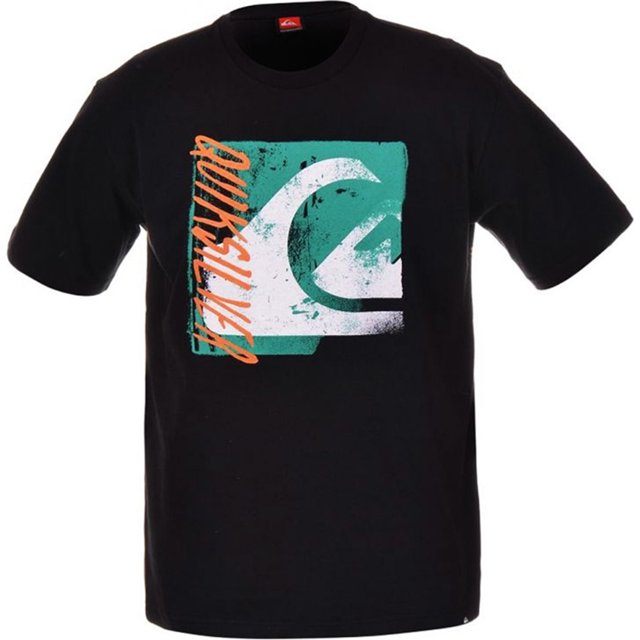Camiseta Gráfica Quiksilver Knockout Slim Hombre Negra Pequeña