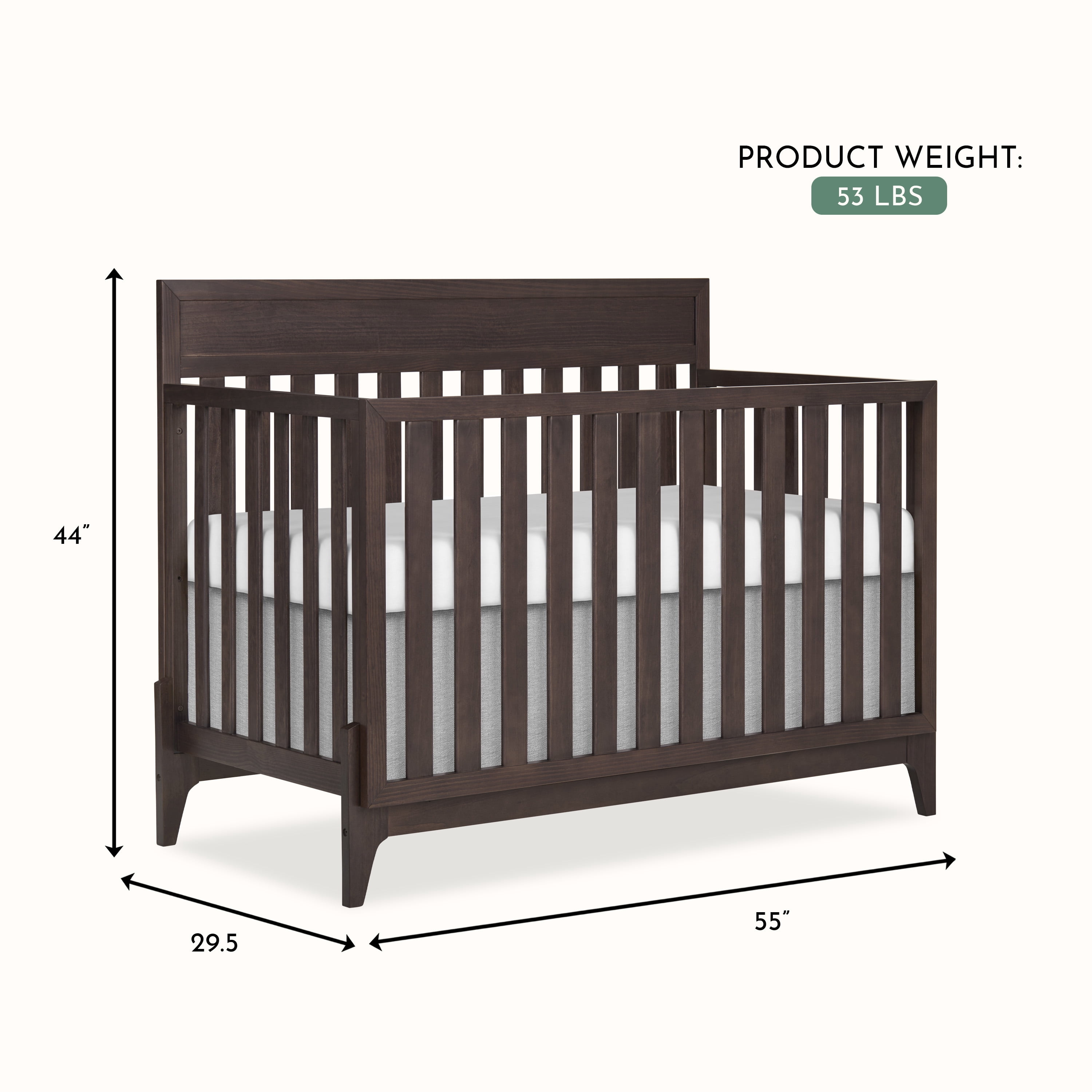 Evolur Atlas Convertible Crib, Roasted Chestnut