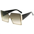 thumbnail image 2 of Womens Sunglasses Fashion Rimless Big Frame Resin Lens with UV400 Protection PC Frame Durable Trendy Female Glasses, 2 of 7