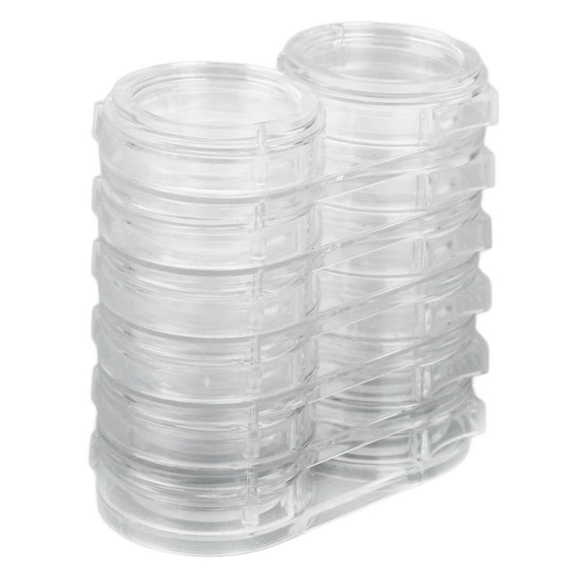 Dekaim - 6 recipientes para cuentas de joyería, extraíbles, apilables, transparentes, 6 capas, 12 rejillas, para decoración de uñas, caja de almacenamiento de plástico para joyería