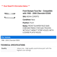 thumbnail image 2 of Front Bumper Face Bar - Compatible with 1988 - 2000 Chevy K3500 1989 1990 1991 1992 1993 1994 1995 1996 1997 1998 1999, 2 of 2