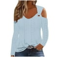 thumbnail image 2 of QIPOPIQ Women's Cold Shoulder Tops Short Sleeve V Neck T Shirts Basic Summer Tees Clearance, 2 of 6