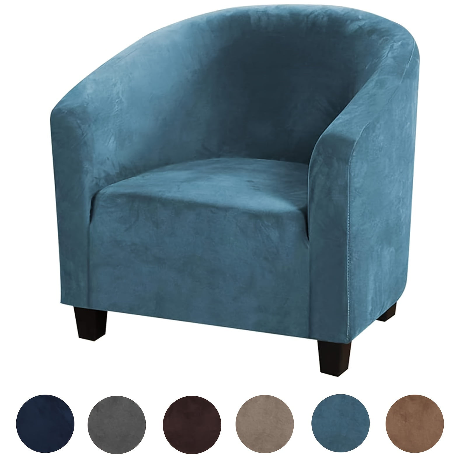 AIGIA Velvet Tub Chair Covers for Armchairs Club Chair Slipcover Wing Back Covers High Stretch Sofa Covers for Living Room