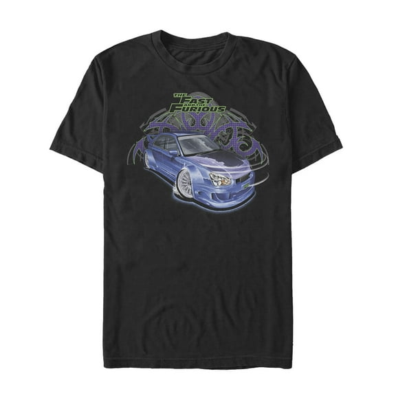 Men's Fast & Furious Car Race Tattoo  Graphic Tee Black 4X Large