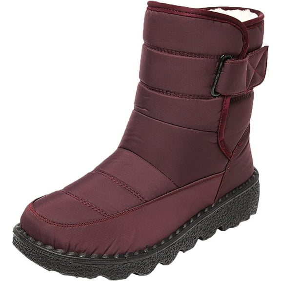 Women Snow Boots Wide Width Woman Fur Lined Booties Shoes Womens Warm Fur Lined Winter Snow Boots Warm Slip On Boot Running Shoes for Women Mens Booties Winter