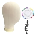 thumbnail image 2 of Cabeza de maniquí con soporte para pelucas, color , profesional, multiusos, base estable, lienzo para exhibición, secado de sombreros, gorras de 53 centímetros, 2 of 8