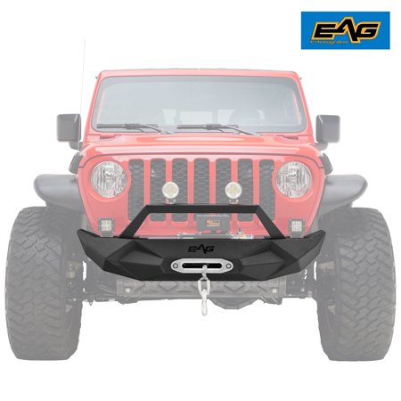 EAG Rock Crawler Front Bumper with Winch Plate Fit for 2020-2022 JT Gladiator