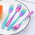 thumbnail image 2 of 12 Pieces Appetizers Desert Forks, Baikai 18/10 Stainless Steel Finished Tasting Cocktail Mini Salad Fruit Fork Set, 5.5 Inch (Rainbow), 2 of 7