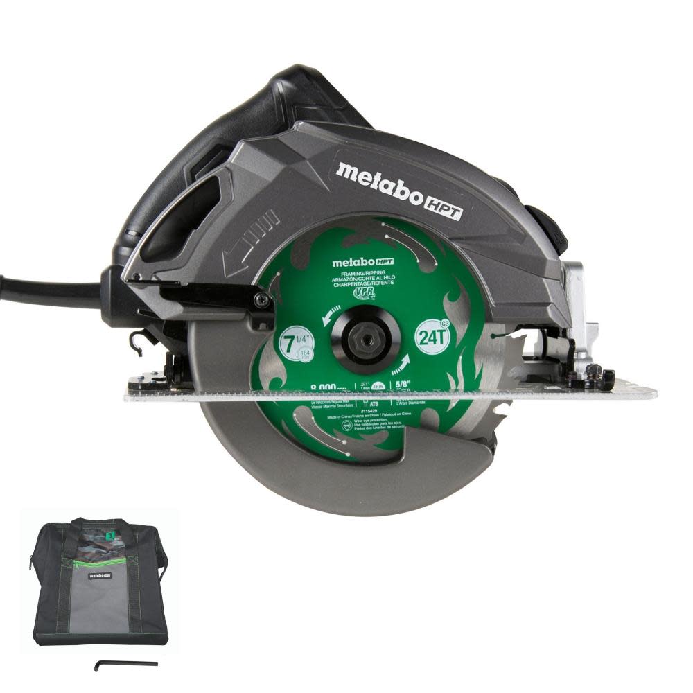 Metabo Hpt-C7BURM 7-1/4in.Rip Max Pro Grade 15 Amp 6800 RPM Circular Saw with Brake