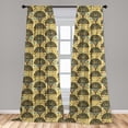 thumbnail image 5 of Ambesonne Egyptian Curtains, Folkloric Ornaments, Pair of 28"x63", Multicolor, 5 of 5