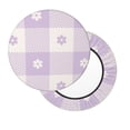 thumbnail image 2 of Naloa Floral Purple Buffalo Plaid Round Bar Stool Cushion Cover 12-14 inch, Fits Kitchen, Office, Restaurant Chairs - 12 inch, 2 of 7