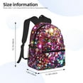 thumbnail image 3 of Daiia Color Shiny School Backpack for Men Women, Unisex Large Waterproof Bookbag Schoolbag Casual Daypack for High School/College/Teens/Travel/Work Black, 3 of 8