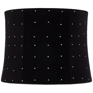 Springcrest 12" Top x 13" Bottom x 10" High x 10" Slant Print Lamp Shade Replacement Verde Black Drum Softback Washer Harp Finial