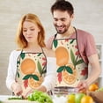 thumbnail image 5 of Oranges Flowers Beige Pattern Apron-Garden Aprons for Women with Pockets-Cotton Linen Waterproof Kitchen Cooking Gardening Aprons Adjustable for Kitchen,Cooking,BBQ and Salon 33x27 Inch, 5 of 7