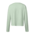thumbnail image 5 of SNKSDGM Chandails à Manches Longues pour Femmes Chic Décontracté Hauts d'Entraînement à Manches Longues pour Femmes Grande Taille Mode Femmes Décontracté Uni Col Rond T-Shirt Court à Manches Longues Haut m, 5 of 5
