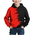 thumbnail image 2 of PWPSG Boys Hoodies Cool 3D Print Hooded Sweatshirts Daily Casual Sweatshirts Long Sleeve Pullover Tops for 4-14 Years Red 5 Years, 2 of 8