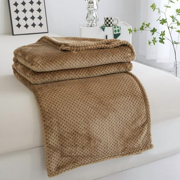 Fleece Blanket Winter Warm Mesh Pineapple Grid Soft Flannel Bed Sofa Carpet Conditioner Blanket , Plush, Fluffy, Warm, Perfect Full Size for Couch, Bed, Sofa