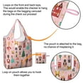 thumbnail image 4 of 5 Pack Foldable Shopping Bag,Pink Christmas Nutcracker Pattern Reusable Grocery Bags with Pockets,Large Reusable Tote Bags with Handles Waterproof & Lightweight, 4 of 6