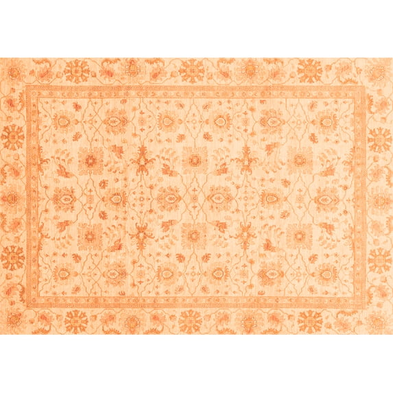 Ahgly Company Indoor Rectangle Oriental Orange Modern Area Rugs, 2' x 3'
