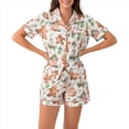 thumbnail image 2 of Pijama Navideño para Mujer con Solapa, Corta, Pantalones Cortos y Estampado de Papá . Hombre de Jengibre S, 2 of 10