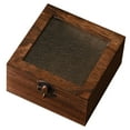 thumbnail image 2 of Wooden Storage Box Decorative Gift Box Handcrafted Dark Brown Square Design for DIY Crafts Living Room, 2 of 9