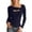 Dark Blue, variant on T-Shirts for Women Long Sleeves Crew Neck Slim Fit Basic Tops Business Spring Outfits Clothes Women Size L