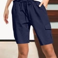thumbnail image 2 of Inleife Fashion Womens Drawstring Shorts Casual Solid Elastic Waist Pocket Loose Shorts Pants, 2 of 6