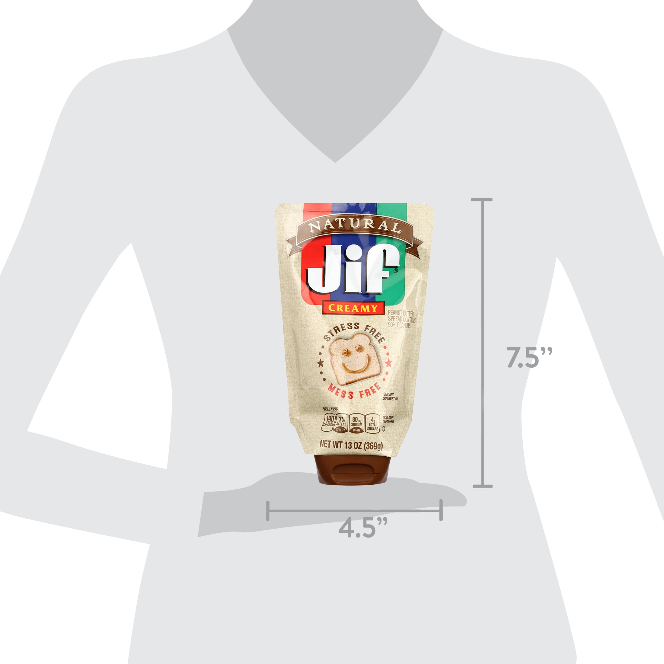 (10 pack) Jif 13 Ounce Natural Squeeze Pouch