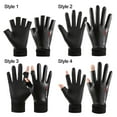 thumbnail image 2 of New Fashion Outdoor Sport Fleece Touch Screen Furry Warm Mitts Full Finger Mittens Thick Plush Leather Gloves STYLE4, 2 of 8