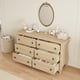 thumbnail image 4 of Qinaqin Moderno Madera 6 Cajón cm de Profundidadresser con Golden Ring Pull Alturaandles 54 en Ancho Chest Oak Organizador Almacenamiento para Living Sala Entryway, 4 of 7