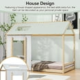 thumbnail image 2 of Bellemave Twin Size House Floor Bed , Wood Montessori Bed With Roof and Window, Wood Montessori BedAntique White）, 2 of 13