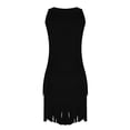 thumbnail image 7 of Gamivast Fringe Dress for Women Sleeveless V-Neck Layered Tassel Ruched Mini Dress Slim Fit Western Cocktail Dress Cowgirl Country Concert Party, 7 of 7