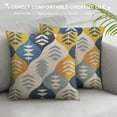 thumbnail image 3 of Chilfamy Outdoor Waterproof Throw Pillow Covers Decorative Couch Farmhouse Spring Summer Gray Blue Gold Yellow Indigo Beige Modern Geometric Square Neutral Grey  White, 3 of 5