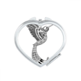 thumbnail image 1 of Bird Paint Running Long Feather Heart Mirror Travel Magnification Portable Handheld Pocket Makeup, 1 of 3