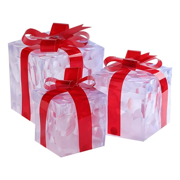 Iumwxz Christmas Decoration Christmas Glowing Decoration Gift Ornament with Bow Christmas Light Up Present Boxes Christmas Home Deocr Christmas Gifts Tax Free Weekend