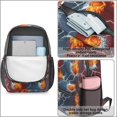 thumbnail image 4 of Basketball and Lightning Red Pattern 17" School Backpacks for Teens,Waterproof Oxford Fabric,S-Shape Padded Straps for School,Travel,Hiking,Camping, 4 of 6