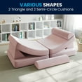 thumbnail image 3 of BizChair 56" Modular Kids Play Couch with 6 Soft Foam Sectional Sofa Pieces in Blush, 3 of 21