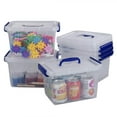 thumbnail image 1 of Pekky Plastic Small Handle Storage Box, 6 Quart Clear Plastic Bins, 6 Pack, 1 of 4