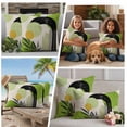 thumbnail image 5 of Boho Middle Century Outdoor Waterproof Pillow Covers, Abstract Green Geometric Leaves Decorative Square Throw Pillowcase Sofa Cushion Sham for Patio/Couch/Chair, 24"x24" 2 Pack, 5 of 8