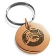 thumbnail image 1 of Stainless Steel Circle of Rice Plant Kamon Crest Engraved Small Medallion Circle Charm Keychain Keyring, 1 of 1