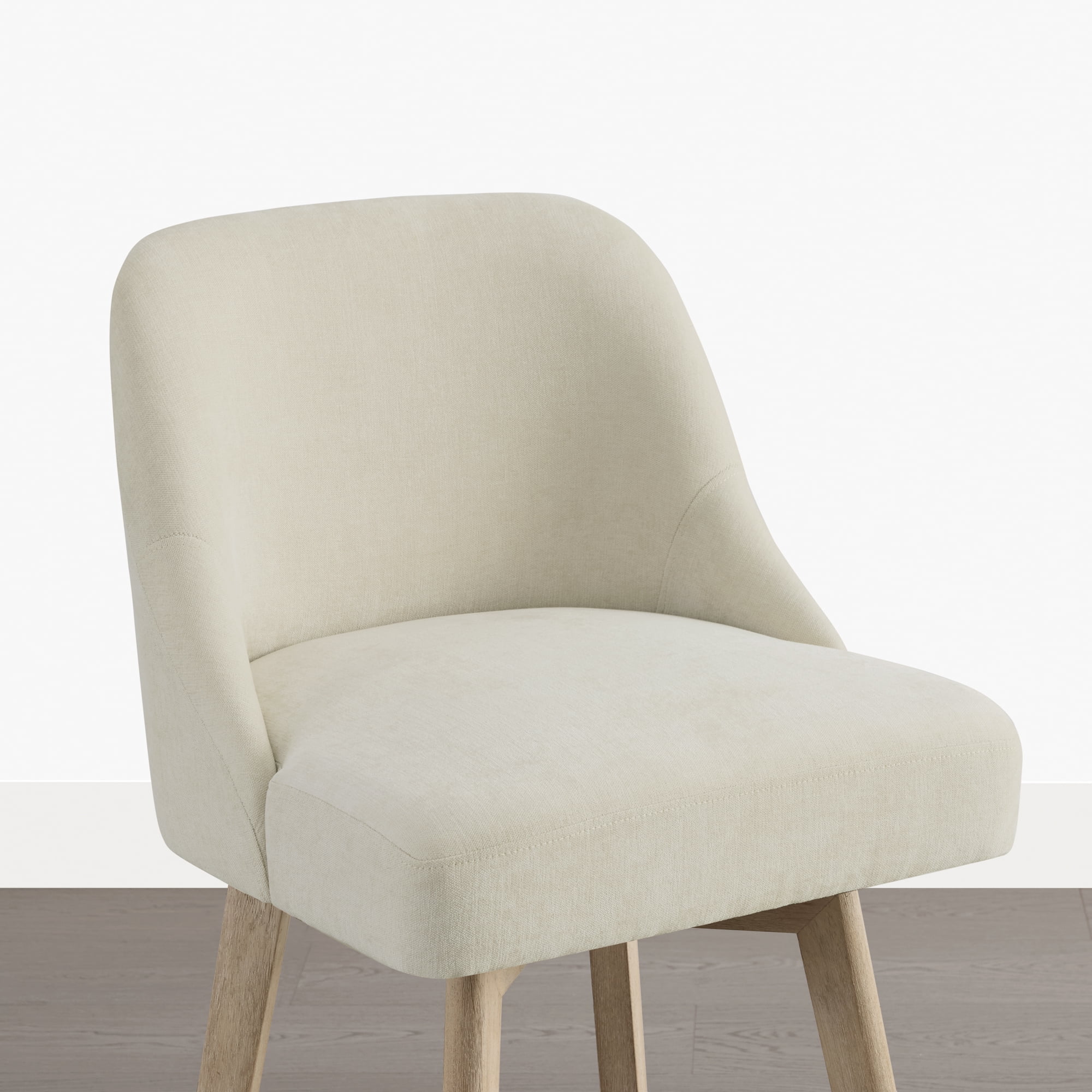Spruce & Spring Modern Swivel Counter Stool with Upholstered Seat and Rounded Back for Kitchen or Bar Set of 2, Sand