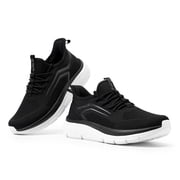 FitVille Men's Extra Wide Walking Shoes Athletic Sneakers Lightweight for Hands Free, Black, 10.5 x-Wide
