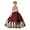 Burgundy, variant on 2-14T Kids Teens Flower Girl Dresses Wedding Pageant Dresses Tulle Applique Prom Ball Gowns