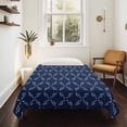 thumbnail image 4 of Navy Blue Tapestry for Bedroom Wall Hanging Tapestry, Geometric Leaf Diamond Plaid Abstract Check Ceiling Backdrop Tapestries Poster Blanket Wall Decor for Teens Room Living Room Dorm 59" x 90", 4 of 8
