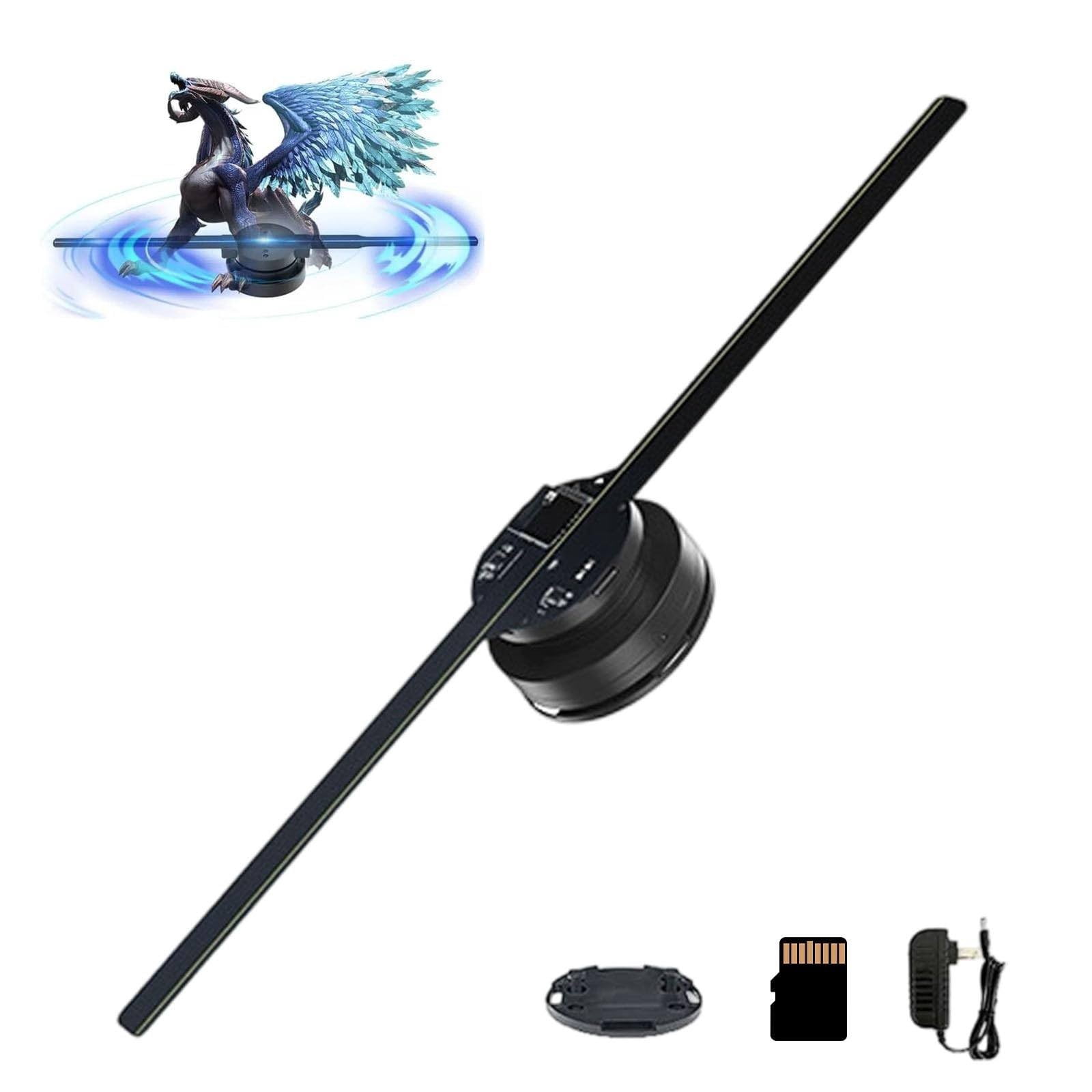 3D Hologram Fan, Hologram Fan Projector, LED Fan Projector, 16.5inch Portable Design Holographic Fan Projector for Christmas, Parties, Store Signs