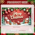 thumbnail image 2 of Red Background Christmas Banner Gold Stars Xmas Display Christmas Stockings Jingle Bells Holiday Backdrop for Family Gathering Holiday Party Photo Backdrop, 2 of 9