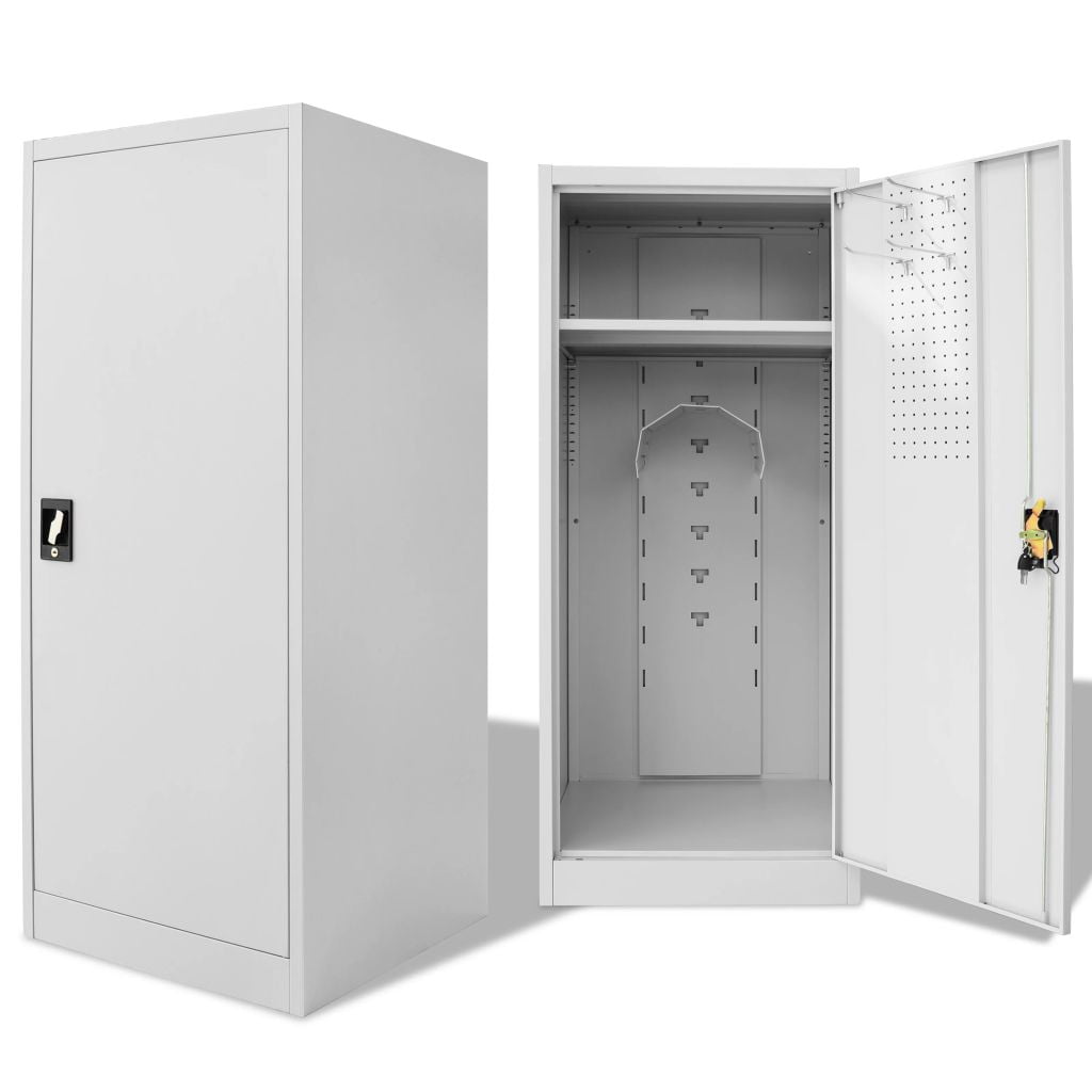 Kepooman Home Office Steel Storage Cabinet with Locker for Garage Pantry, Grey Kepooman Home Office Steel Storage Cabinet with Locker for Garage Pantry, Grey
